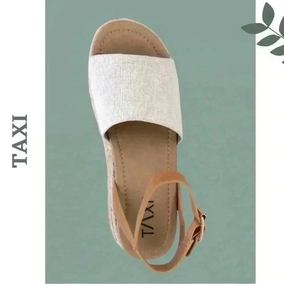 Taxi Adrianna Espadrille Sandal Wedge Buckle Closire Beige - Picture 4 of 4